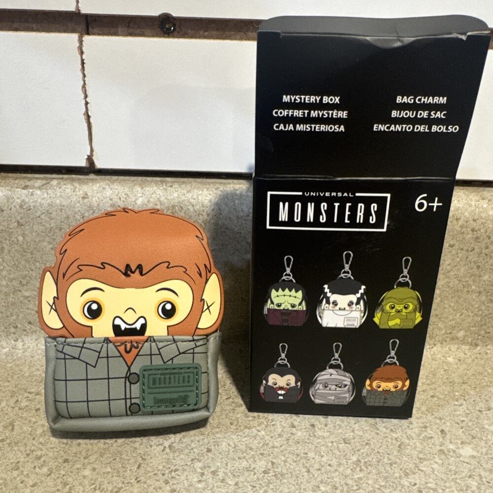 Loungefly Universal Monsters Blind Box Wolf Man Charm Keychain Micro Backpack